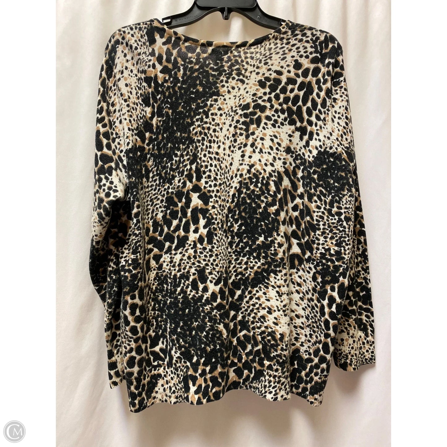 Cardigan By Croft And Barrow In Animal Print, Size: 1x