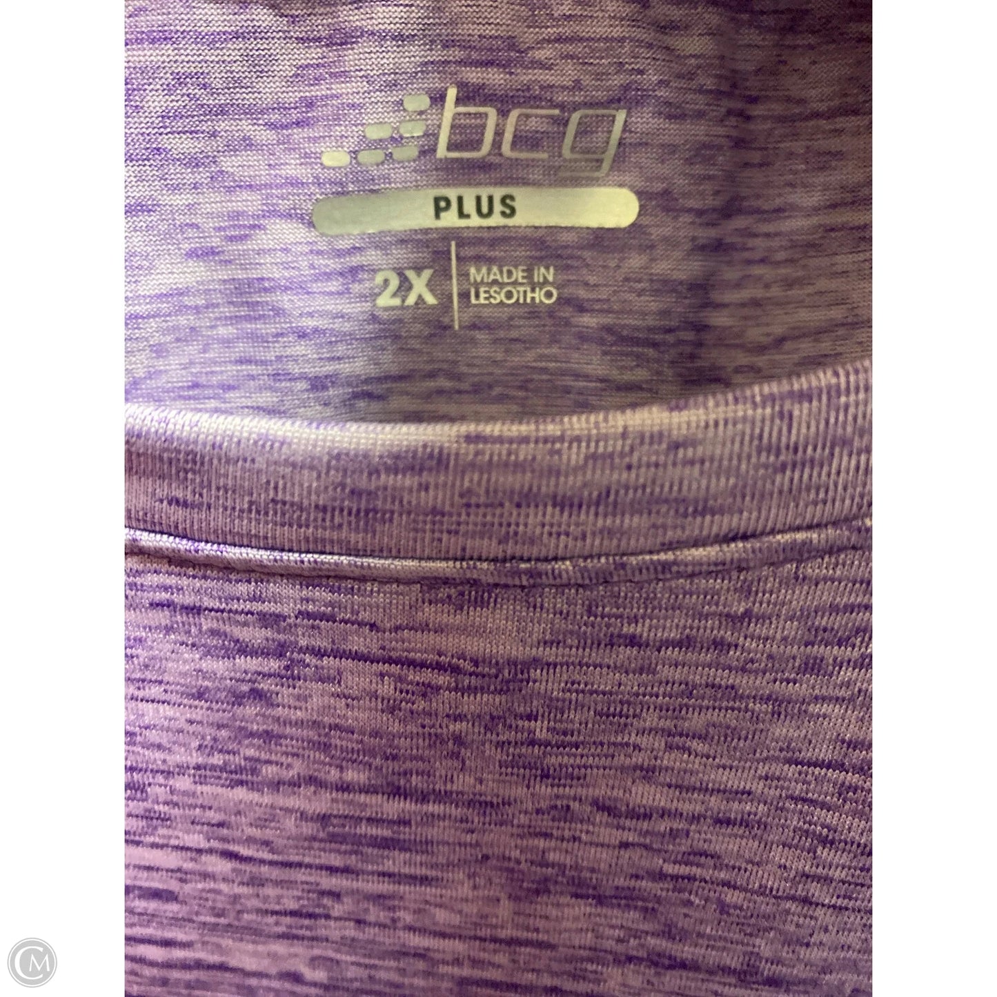 Athletic Top Short Sleeve By Bcg In Purple, Size: 2x