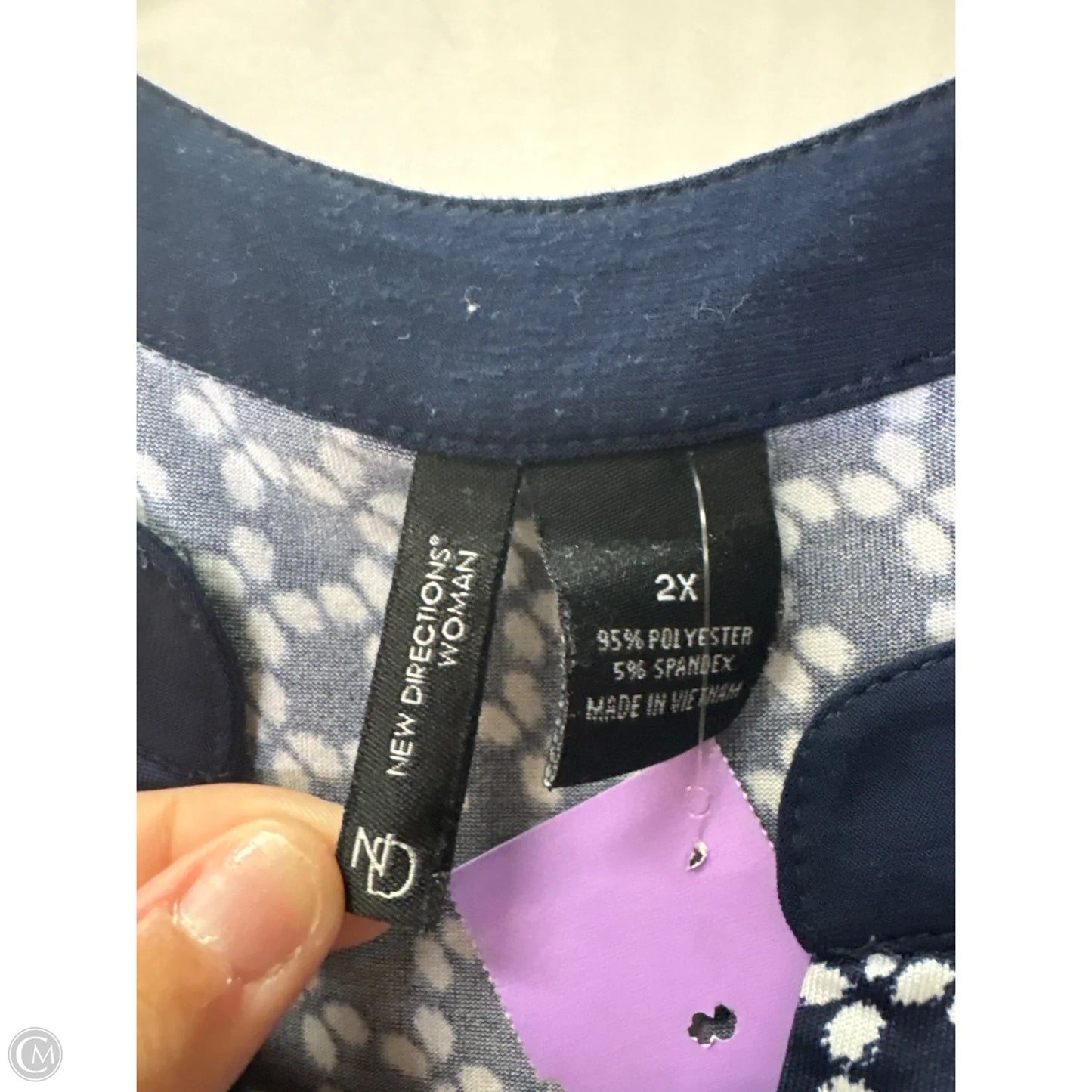 Top Sleeveless By New Directions In Navy, Size: 2x