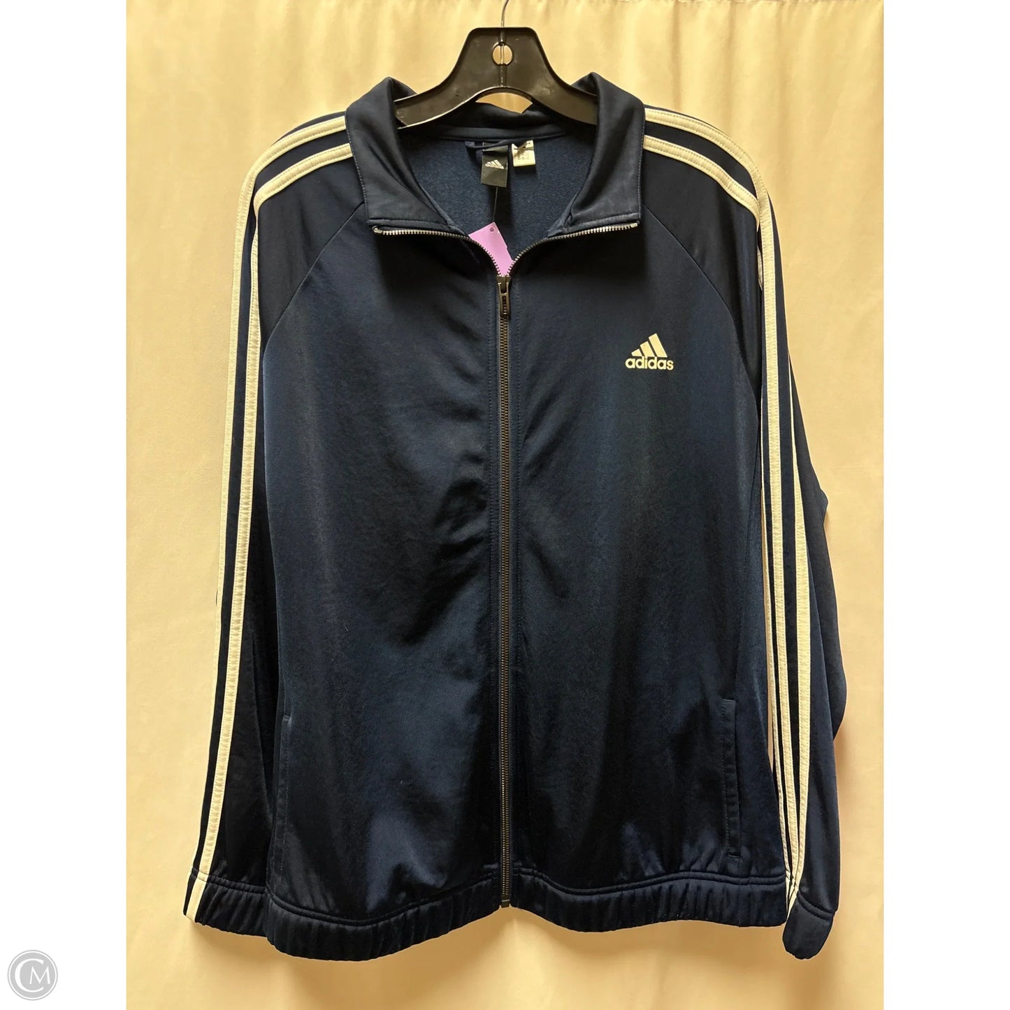 Athletic Jacket By Adidas In Navy, Size: Xl