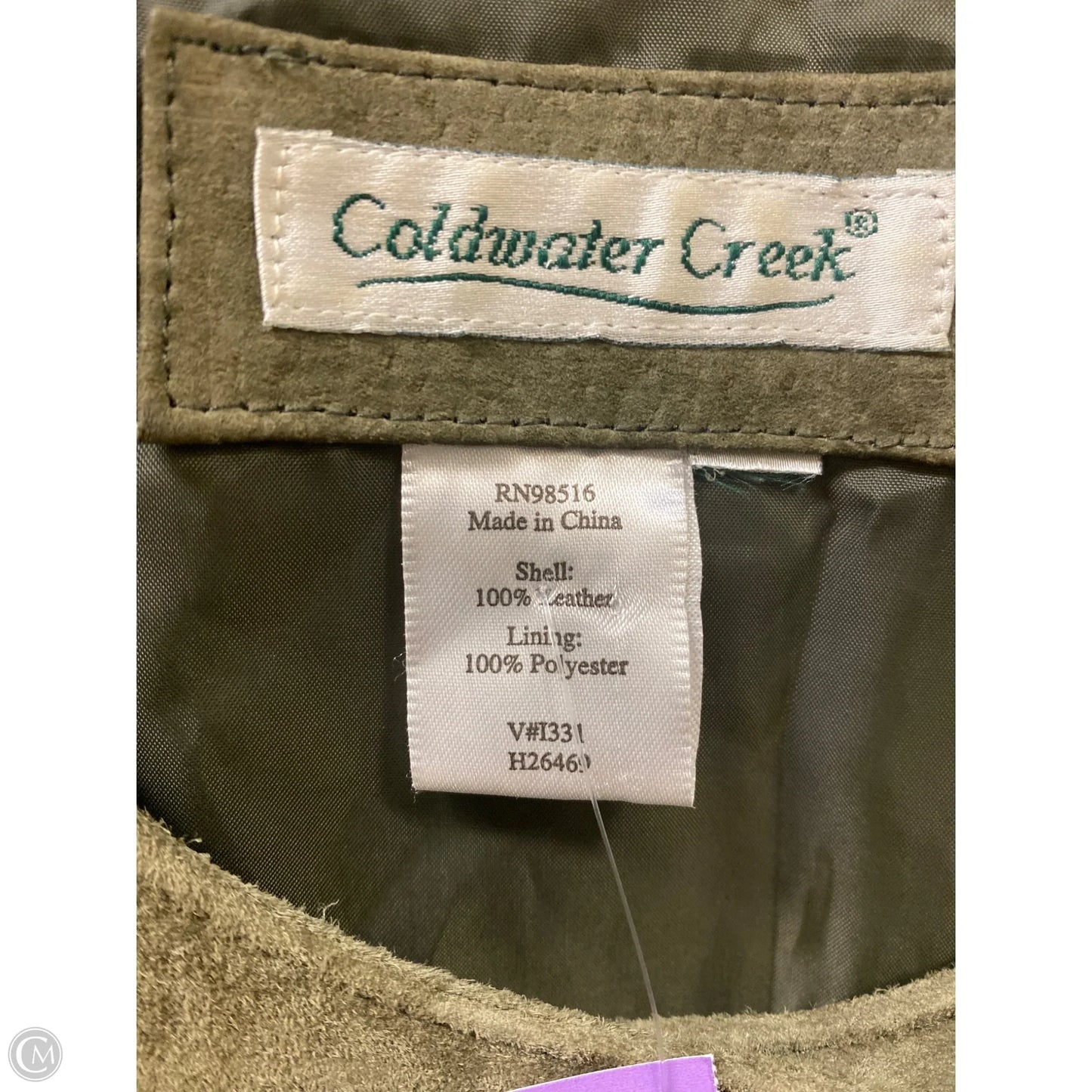 Jacket Leather By Coldwater Creek In Green, Size: 1x