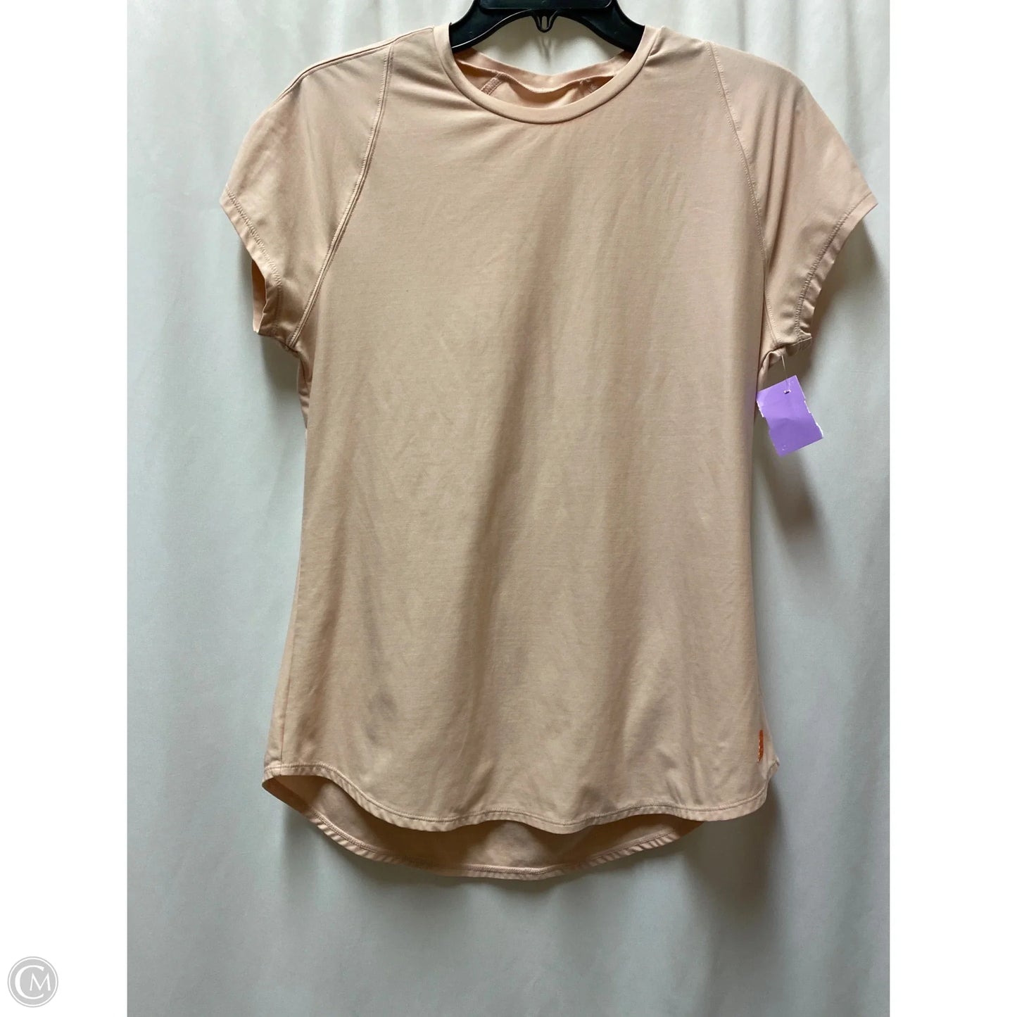 Athletic Top Short Sleeve By New Balance In Pink, Size: L