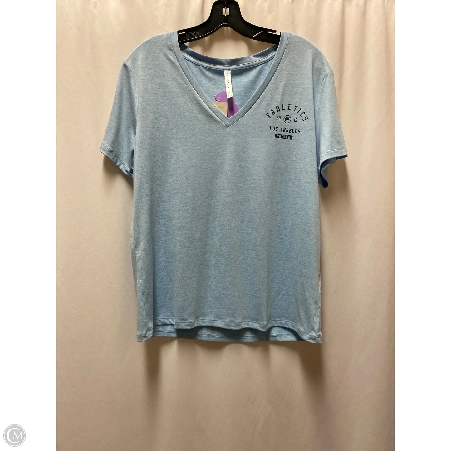 Athletic Top Short Sleeve By Fabletics In Blue, Size: M