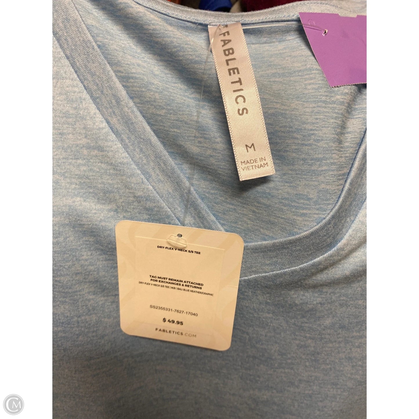 Athletic Top Short Sleeve By Fabletics In Blue, Size: M