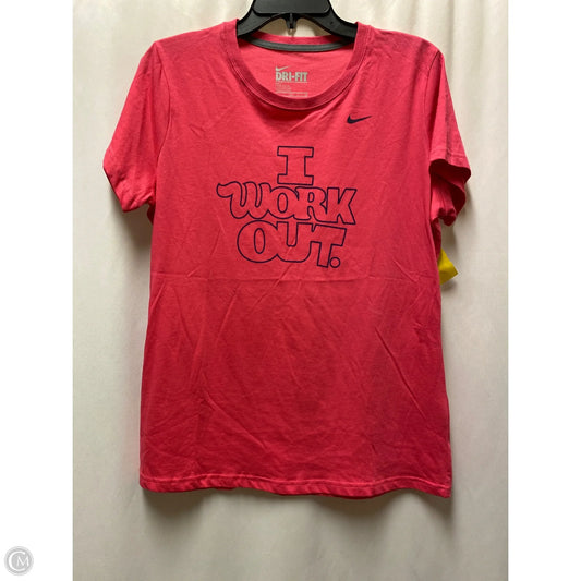 Athletic Top Short Sleeve By Nike In Pink, Size: Xl