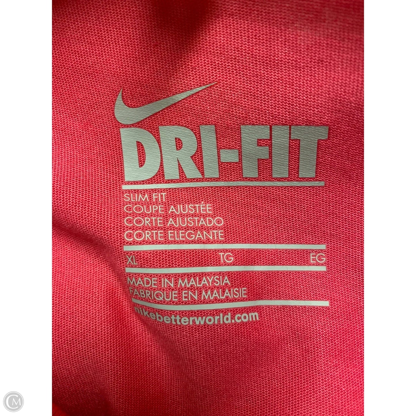 Athletic Top Short Sleeve By Nike In Pink, Size: Xl