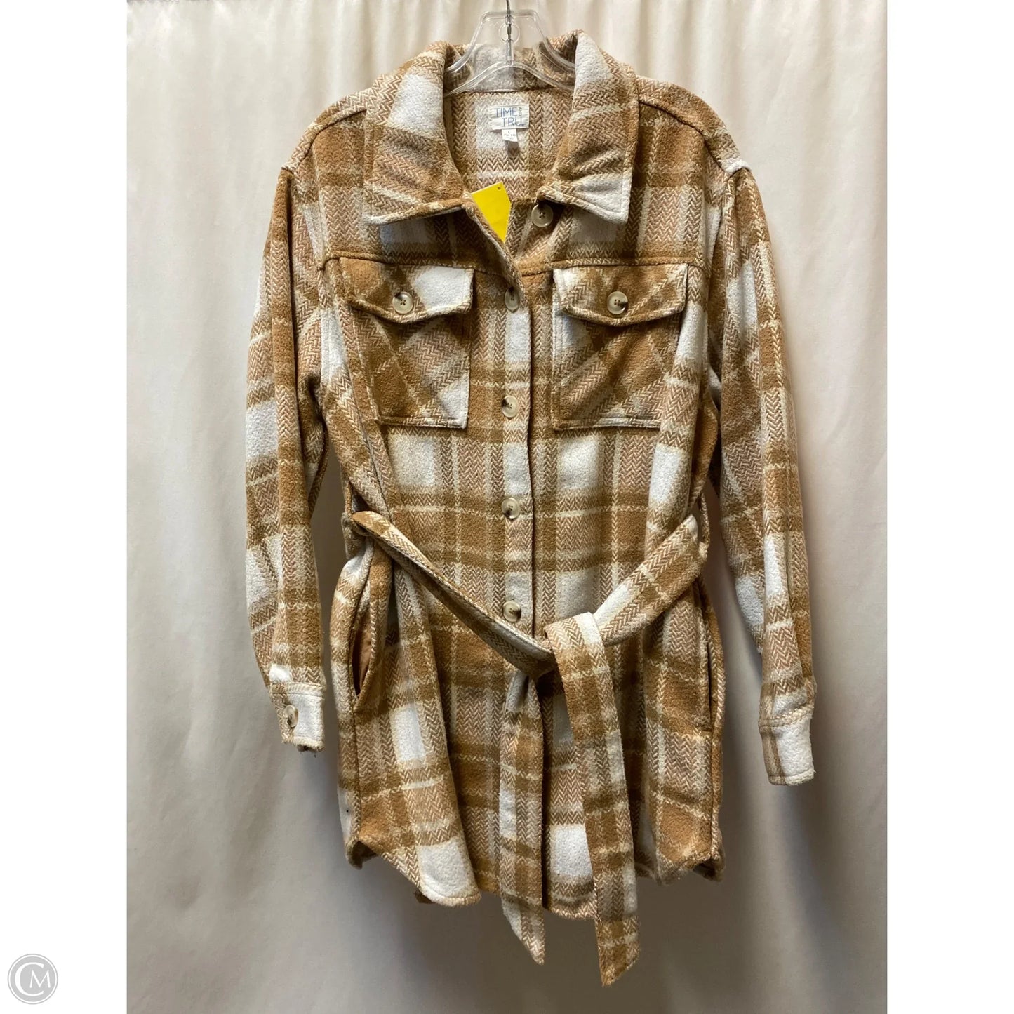 Coat Faux Fur & Sherpa By Time And Tru In Beige, Size: L