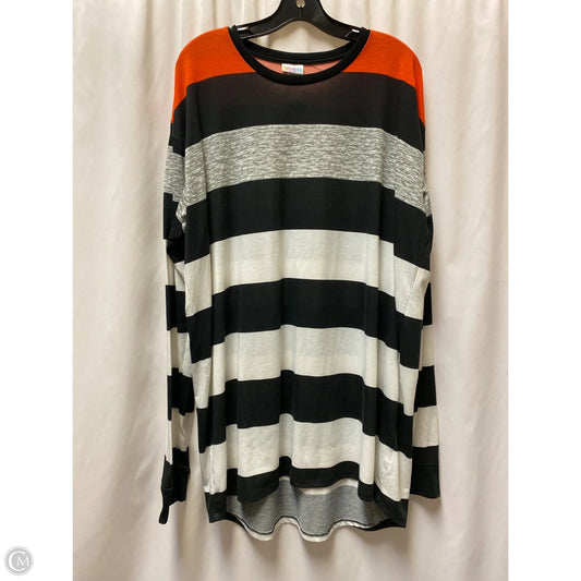 Top Long Sleeve By Lularoe In Black & White, Size: 2x