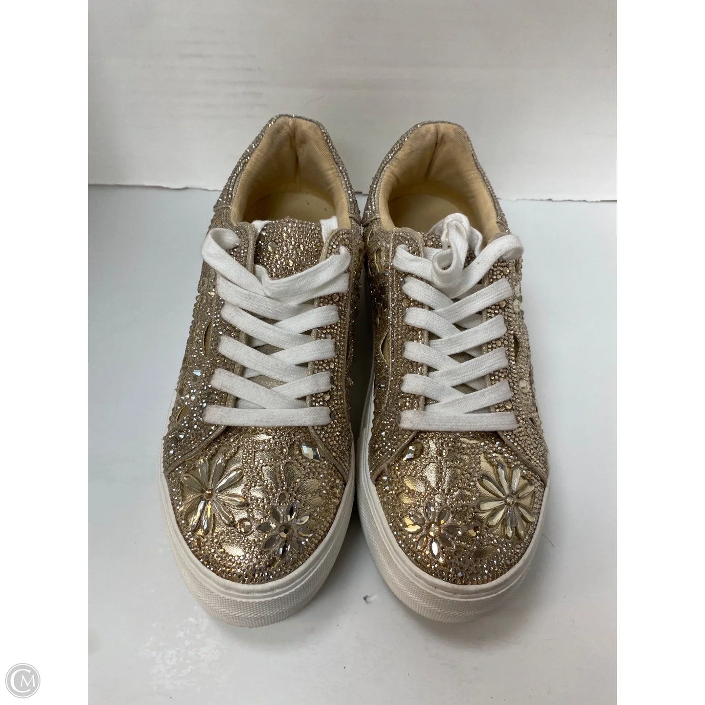 Shoes Sneakers By Betsey Johnson In Gold, Size: 8