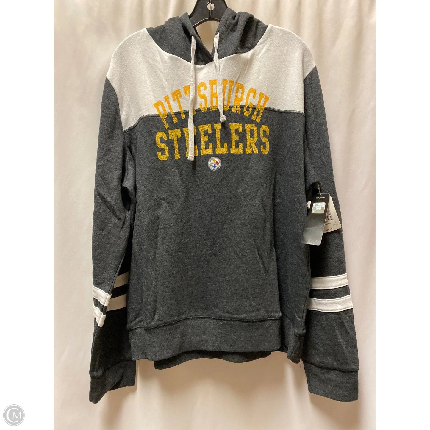 Sweatshirt Hoodie By Nfl In Grey, Size: 2x