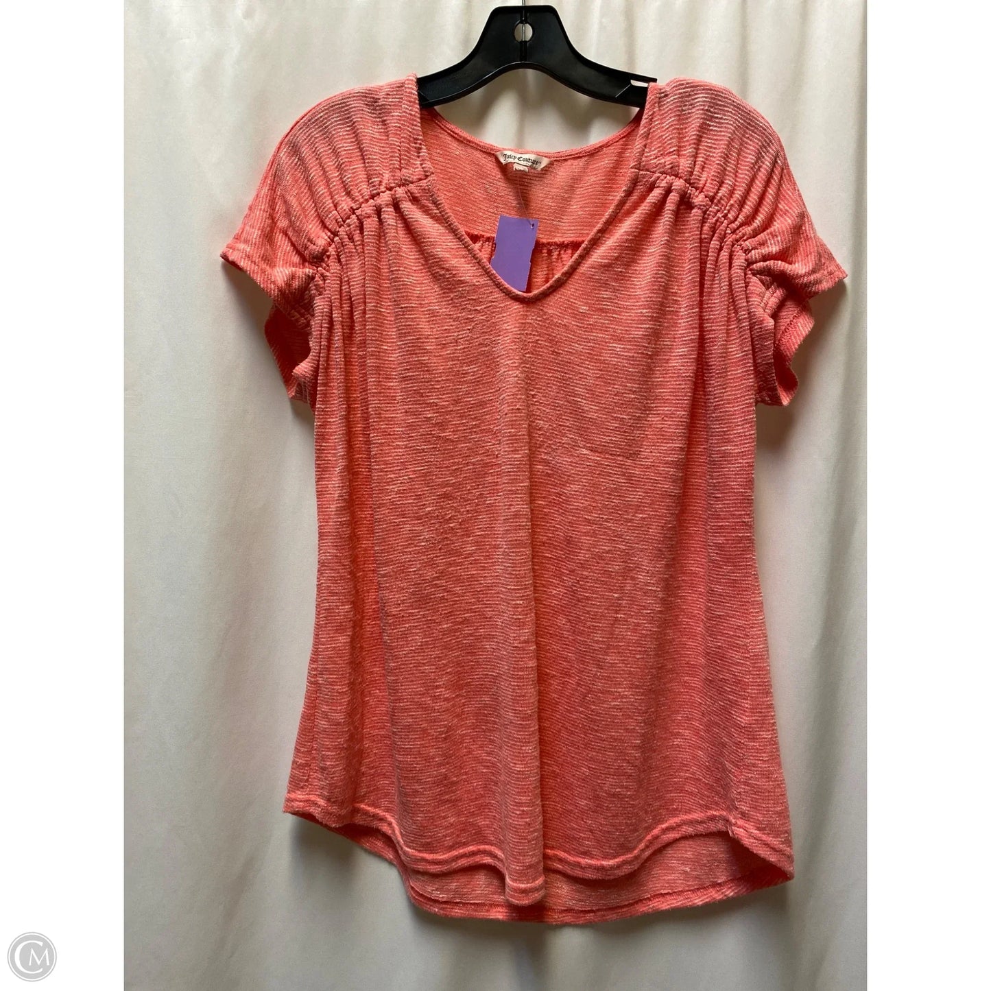 Top Short Sleeve By Juicy Couture In Coral, Size: Xl