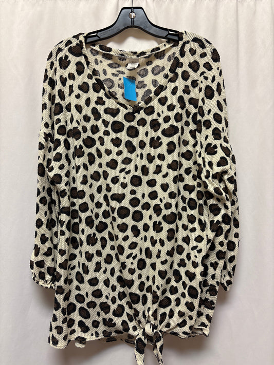 Top Long Sleeve By Clothes Mentor In Animal Print, Size: 3x