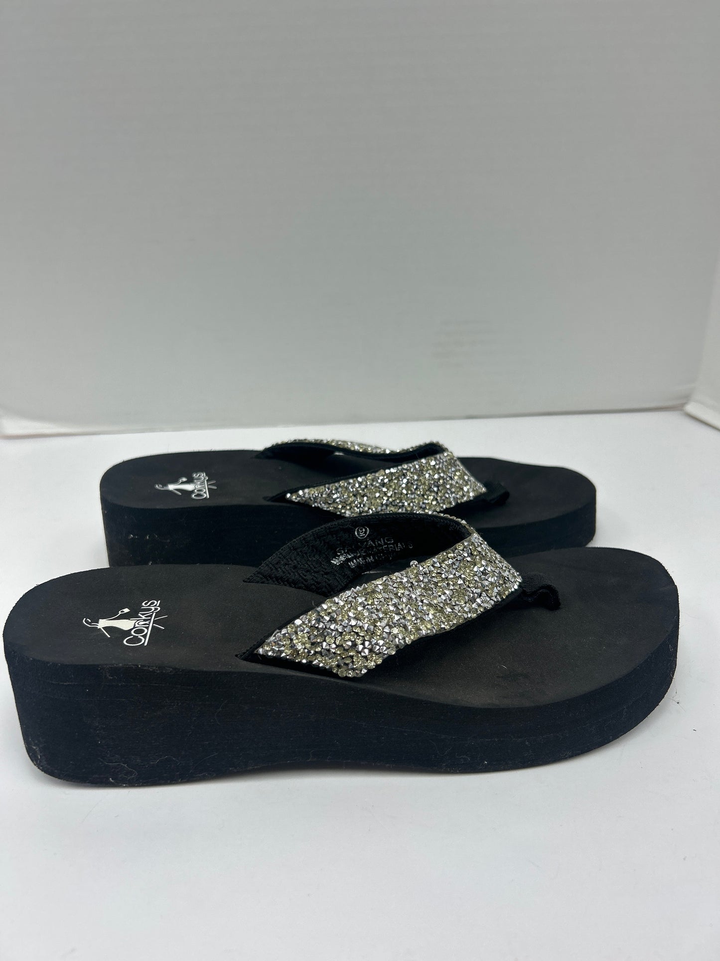 Sandals Flip Flops By Corkys In Black, Size: 9