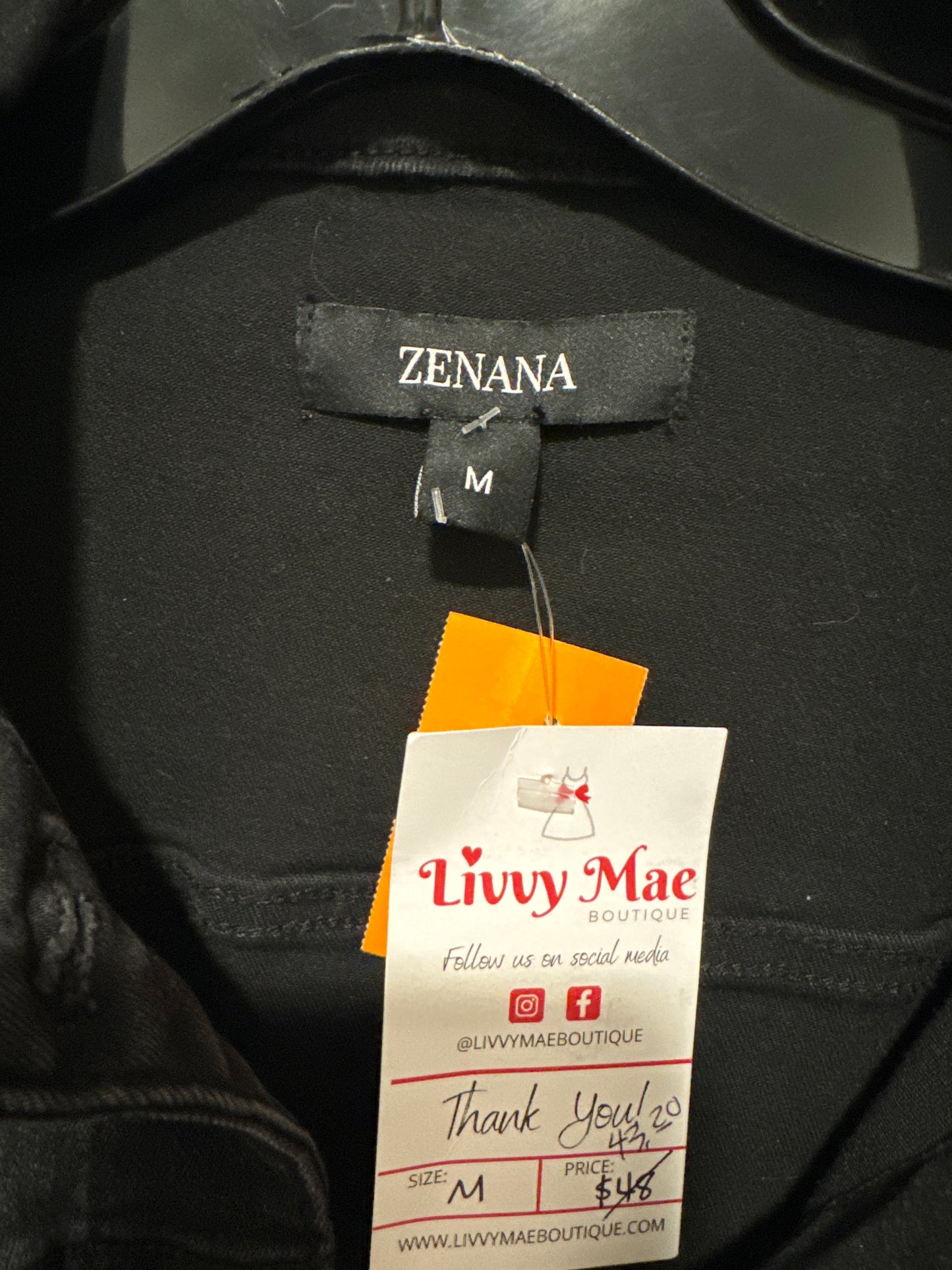 Jacket Denim By Zenana Outfitters In Black Denim, Size: M