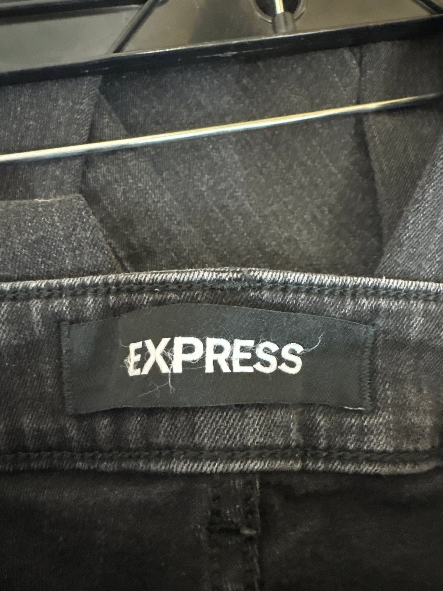 Jeans Skinny By Express In Black Denim, Size: 8