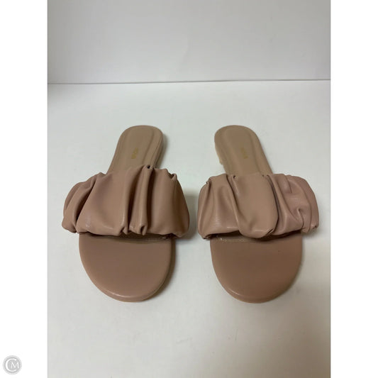 Sandals Flats By Fashion Nova In Beige, Size: 10