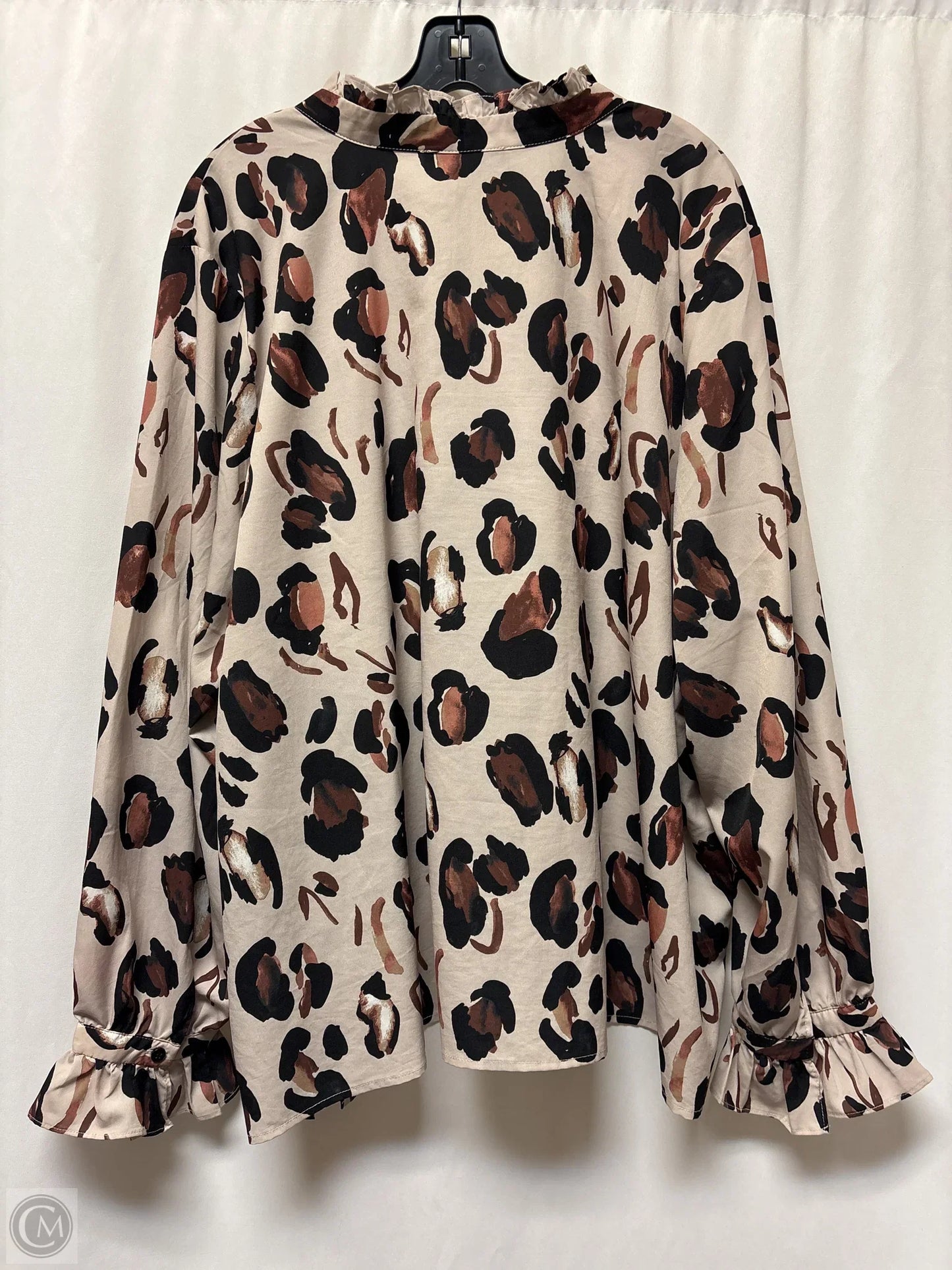 Top Long Sleeve By Eloquii In Animal Print, Size: 4x