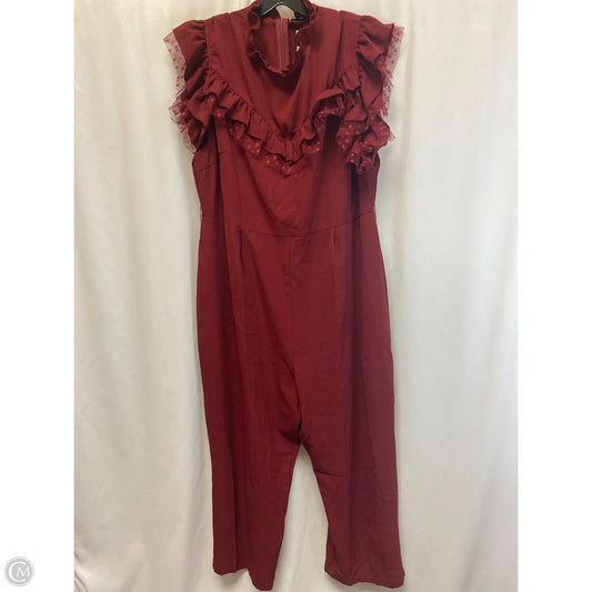 Jumpsuit By Shein In Maroon, Size: 3x