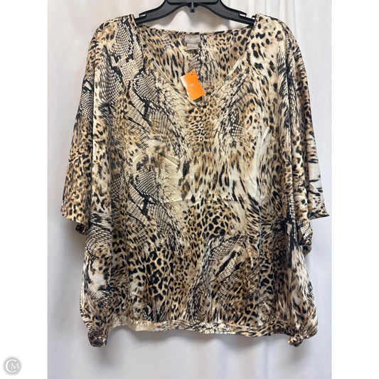 Top Short Sleeve By Chicos In Animal Print, Size: Xxl