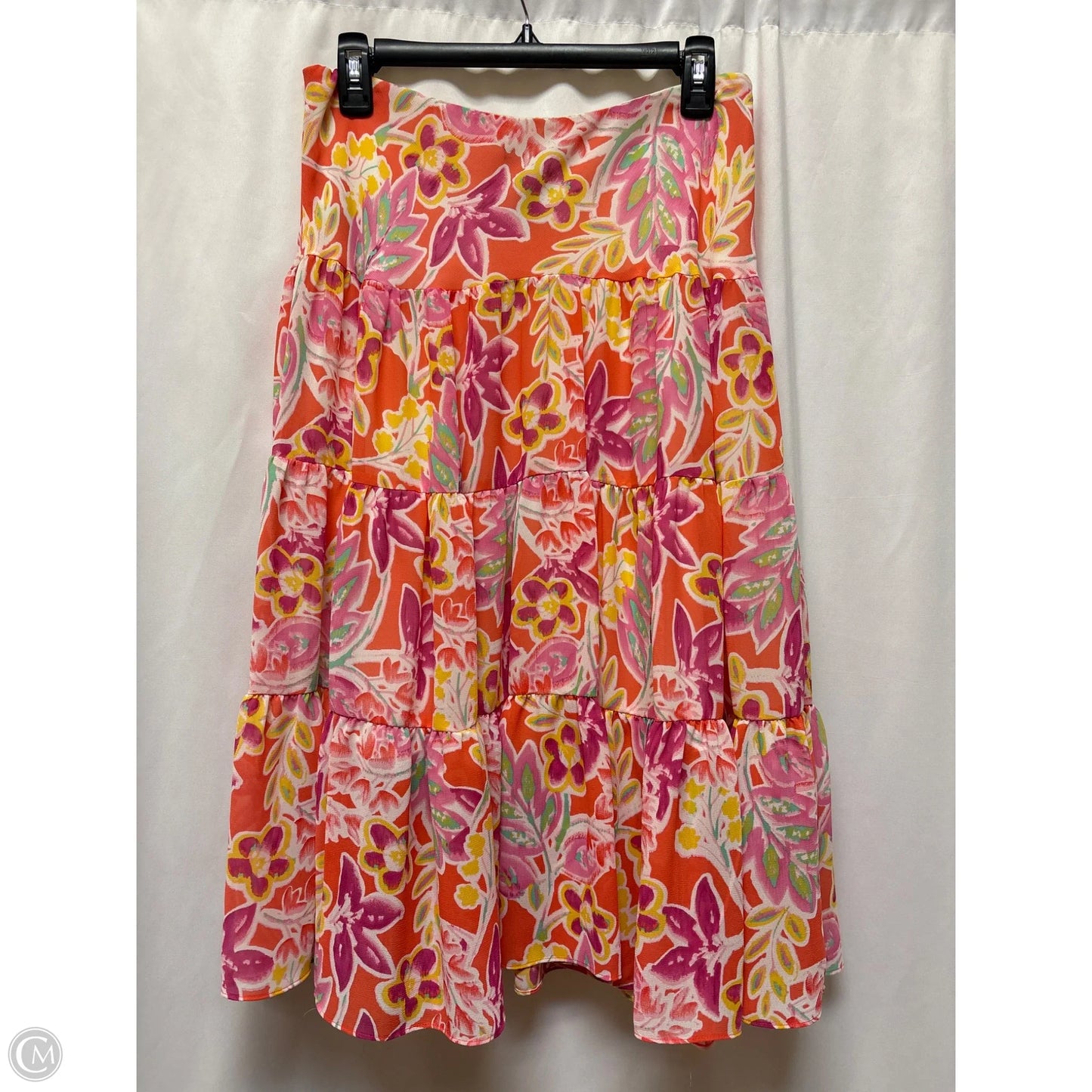 Skirt Midi By Chaps In Peach, Size: S