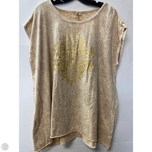 Top Short Sleeve By Cato In Beige, Size: 1x