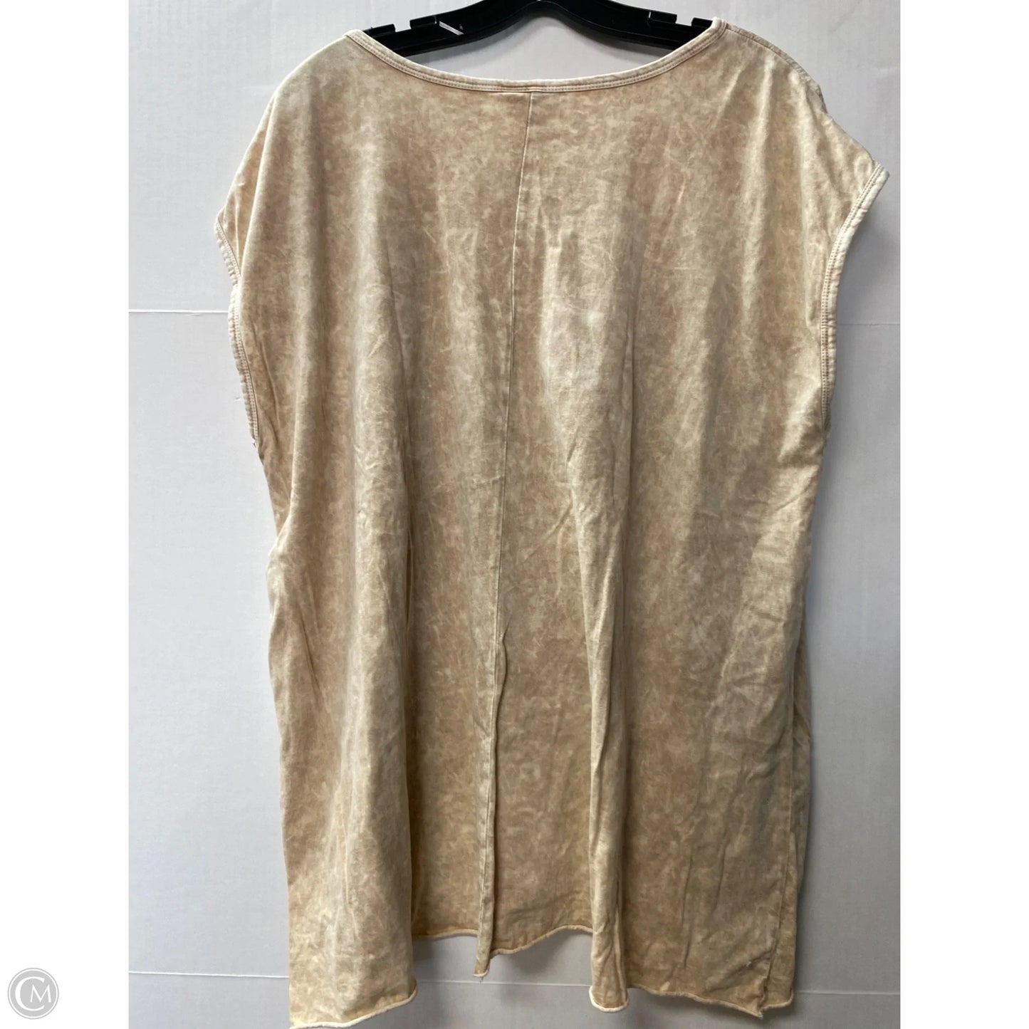 Top Short Sleeve By Cato In Beige, Size: 1x