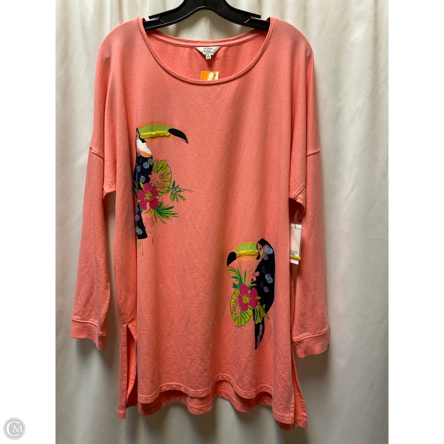 Top Long Sleeve By Crown And Ivy In Pink, Size: 1x