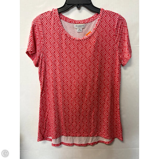 Top Short Sleeve By Liz Claiborne In Coral, Size: M