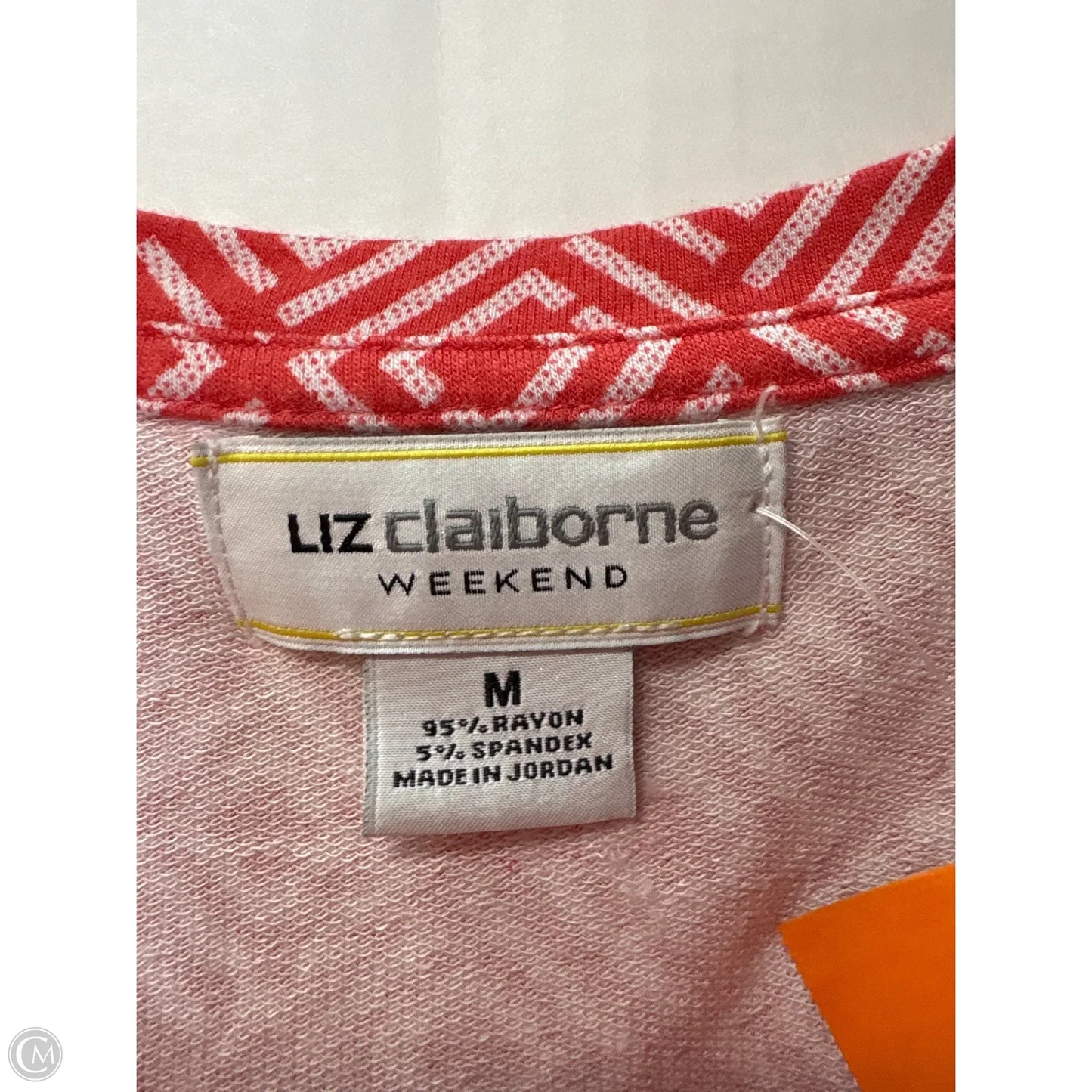 Top Short Sleeve By Liz Claiborne In Coral, Size: M