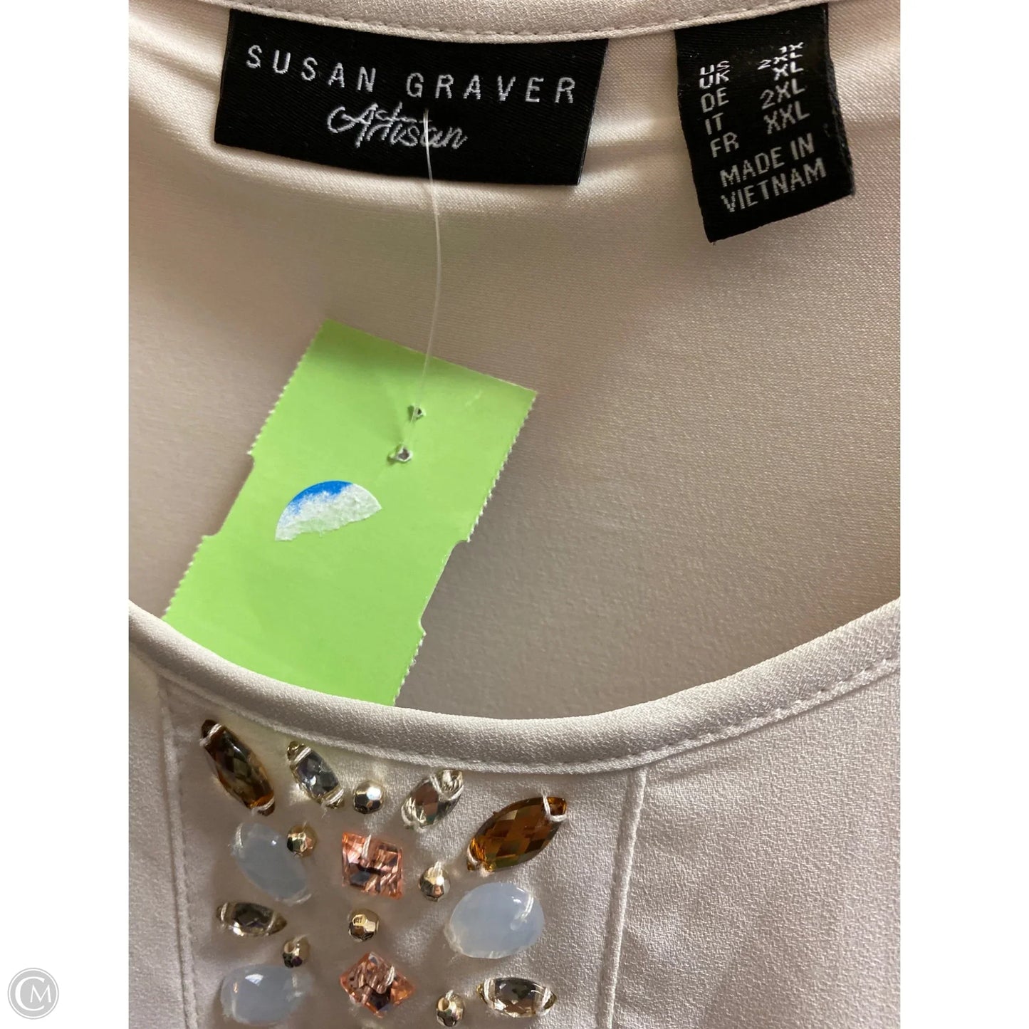 Top Long Sleeve By Susan Graver In Cream, Size: 1x