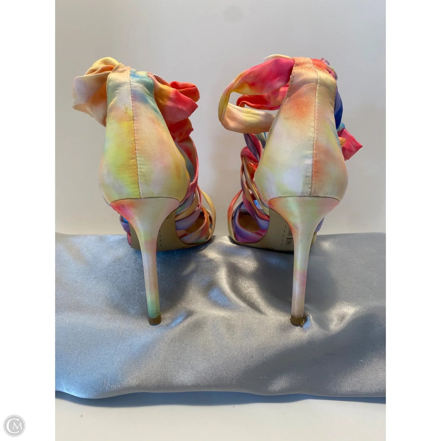 Sandals Heels Stiletto By Gianni Bini In Rainbow Print, Size: 8.5