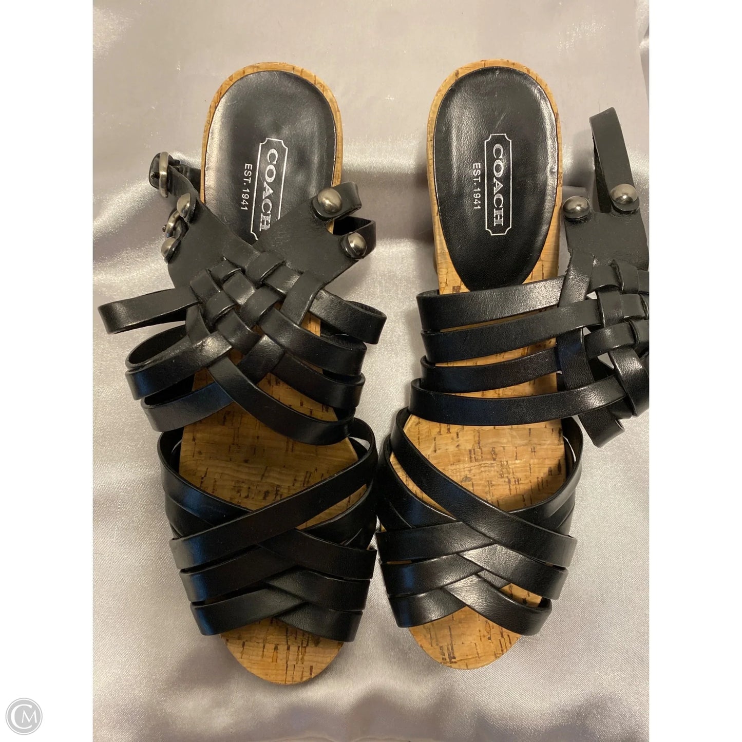 Sandals Designer By Coach In Black, Size: 9.5