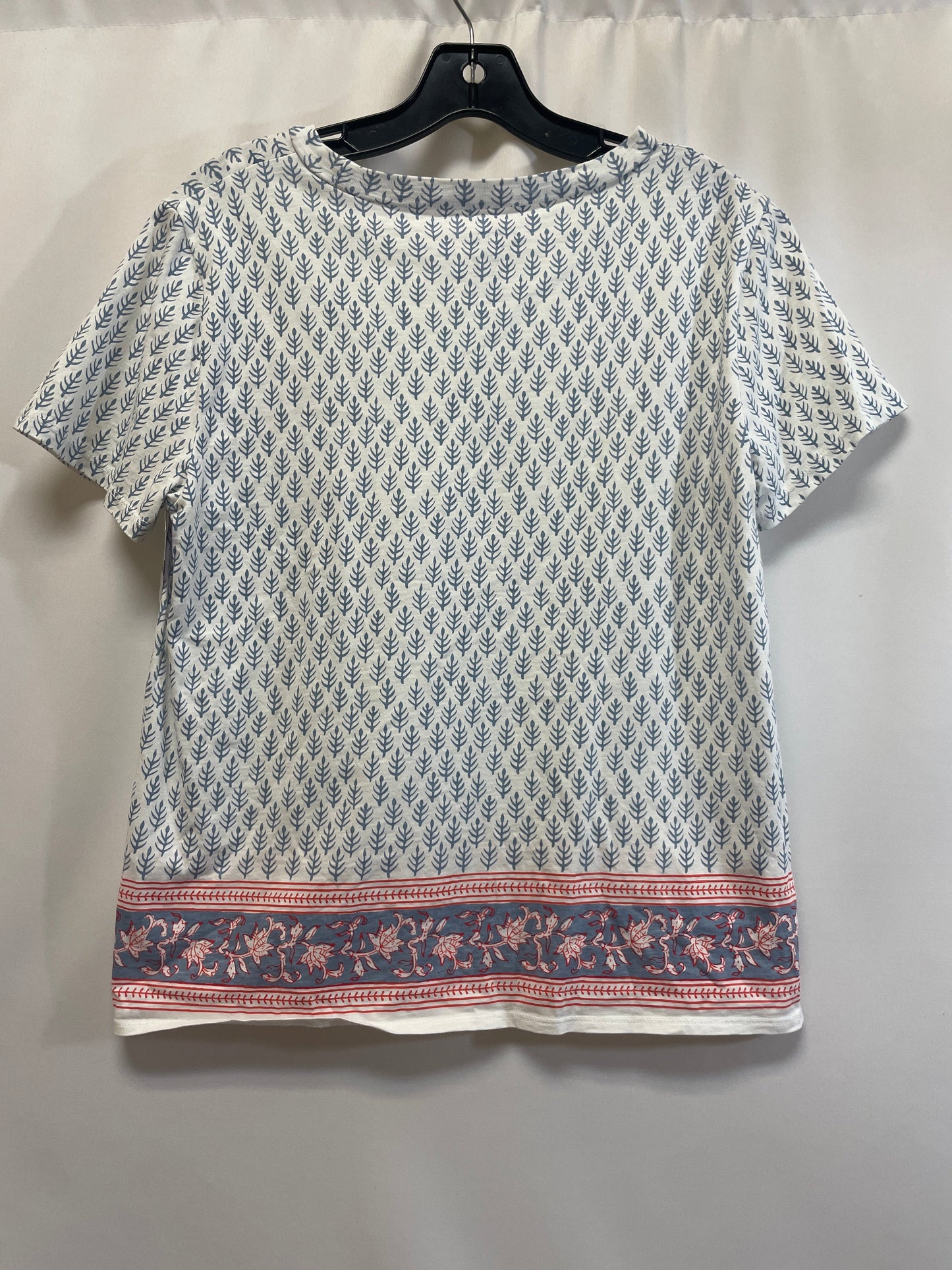 Blue & White Top Short Sleeve J. Crew, Size M