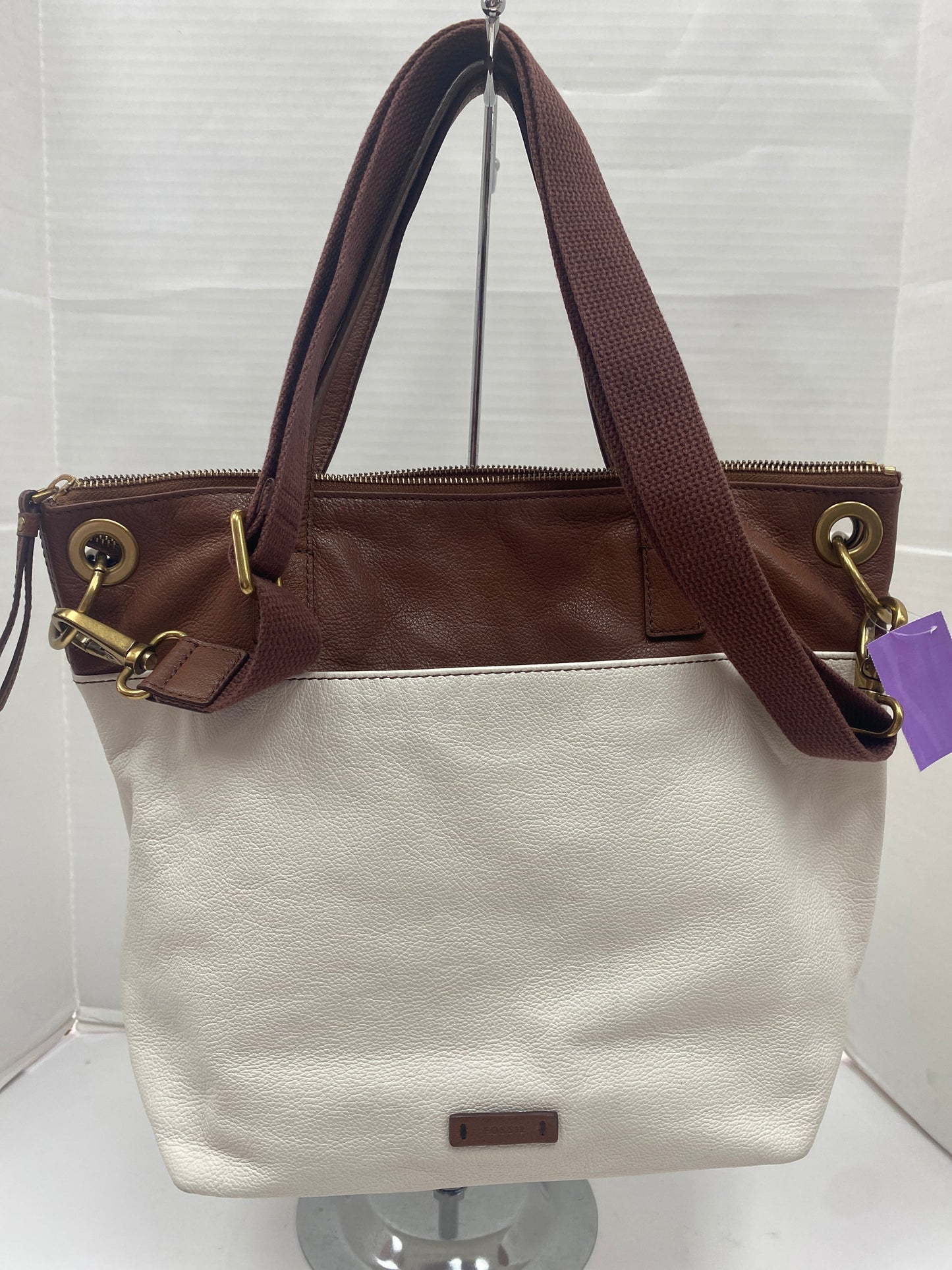 Handbag Leather Fossil, Size Large