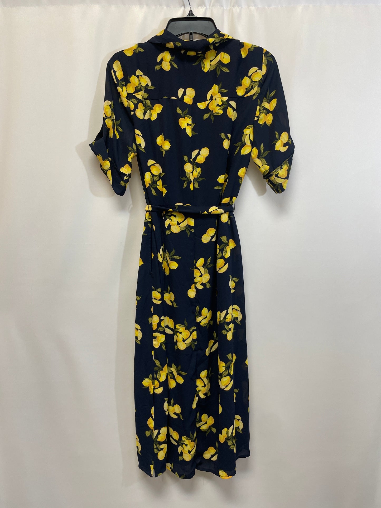 Blue & Yellow Dress Casual Midi Banana Republic, Size M