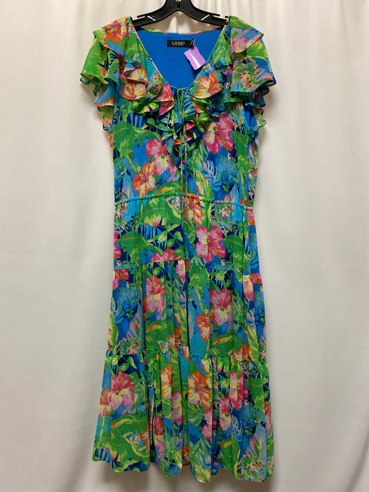 Green Dress Casual Maxi Lauren By Ralph Lauren, Size L