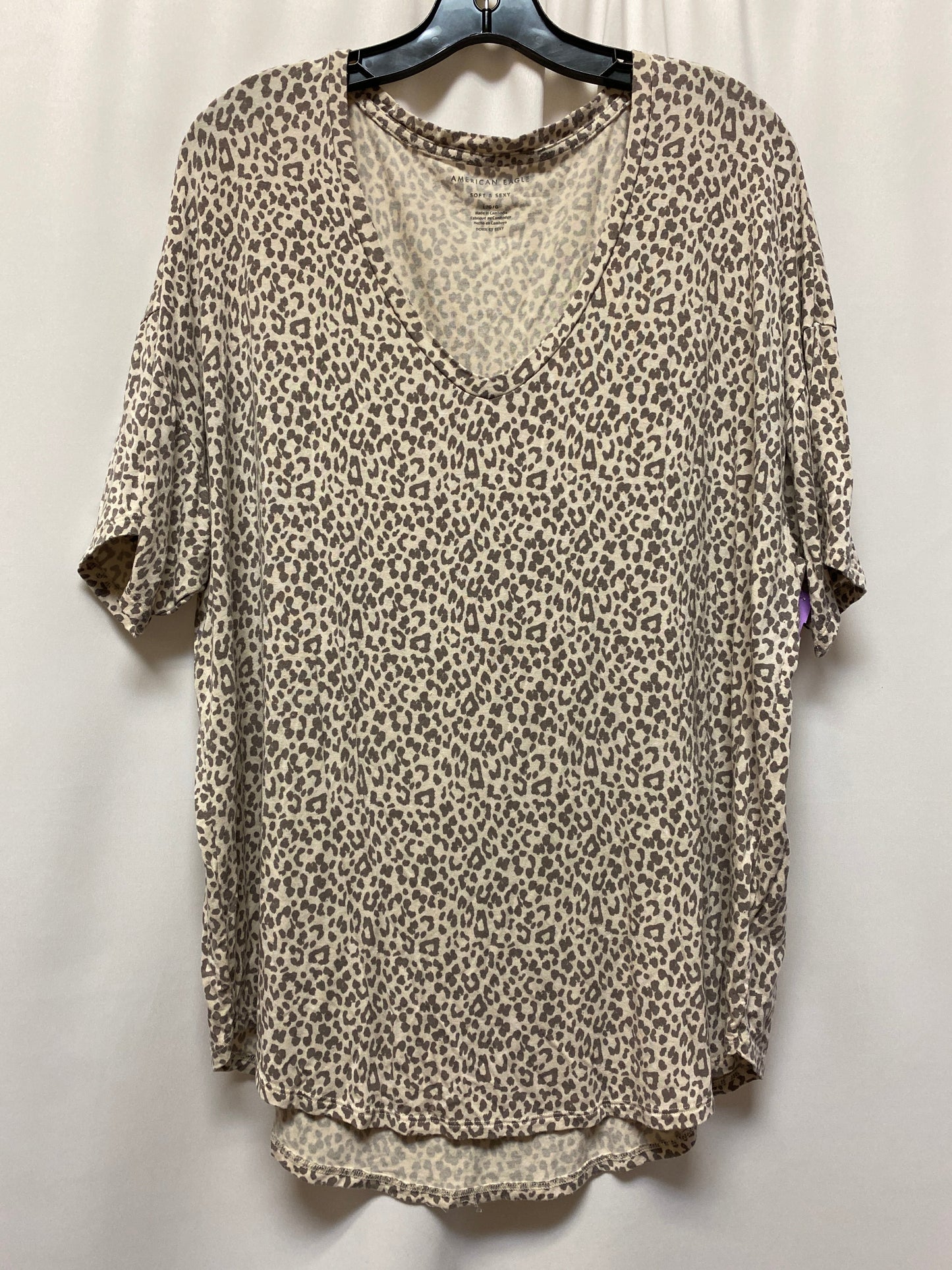 Animal Print Top Short Sleeve American Eagle, Size L