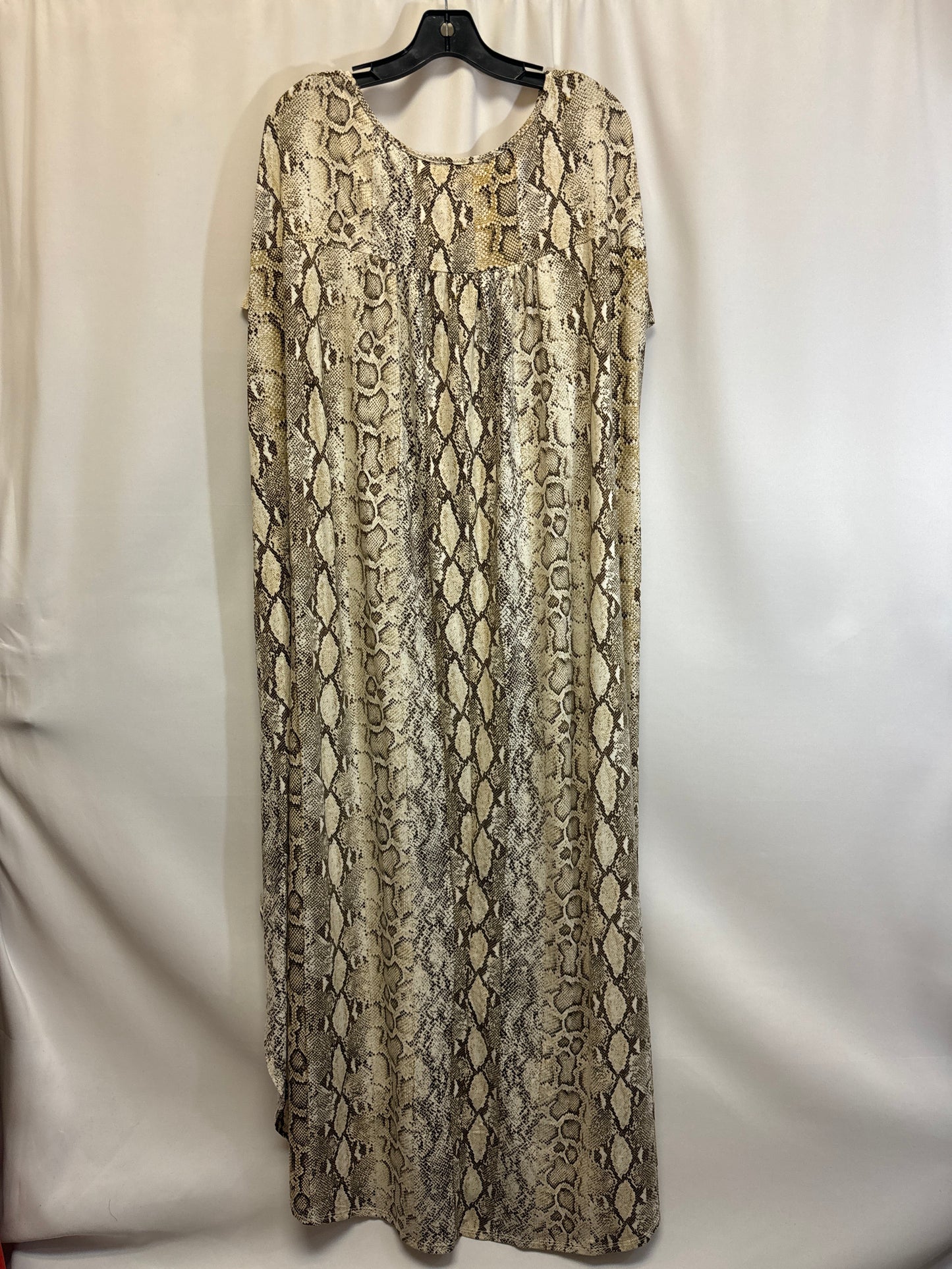 Snakeskin Print Dress Casual Maxi Entro, Size 2x