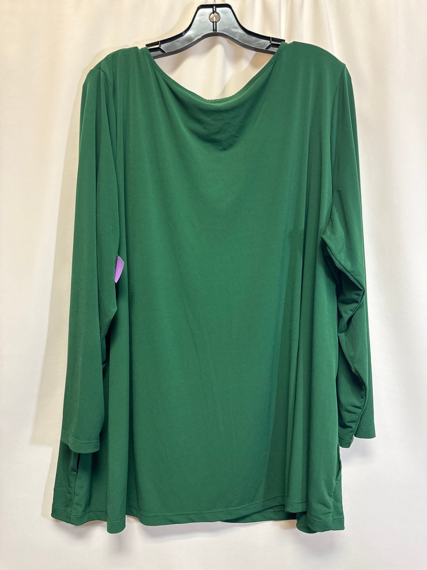 Green Top 3/4 Sleeve Susan Graver, Size 3x