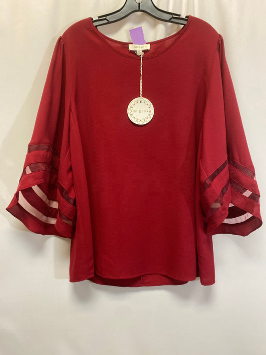 Red Top 3/4 Sleeve Umgee, Size 1x