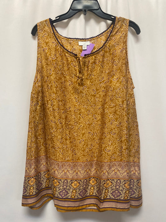 Yellow Top Sleeveless J. Jill, Size Xl