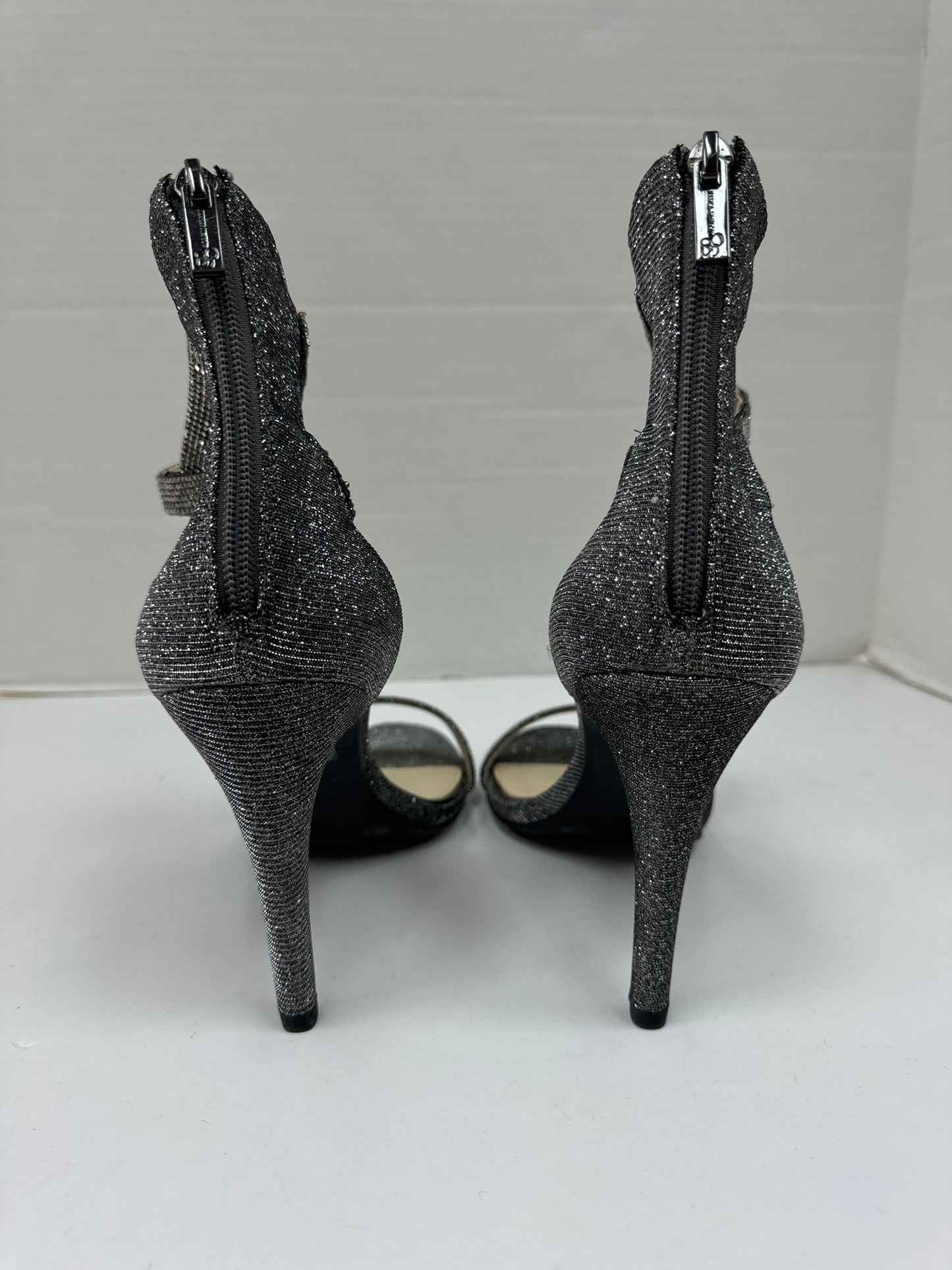 Silver Sandals Heels Stiletto Jessica Simpson, Size 10