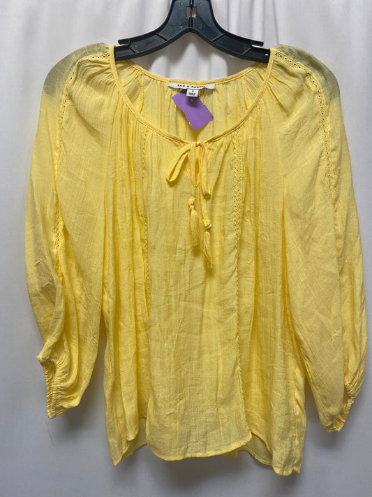 Yellow Top 3/4 Sleeve Zac And Rachel, Size S