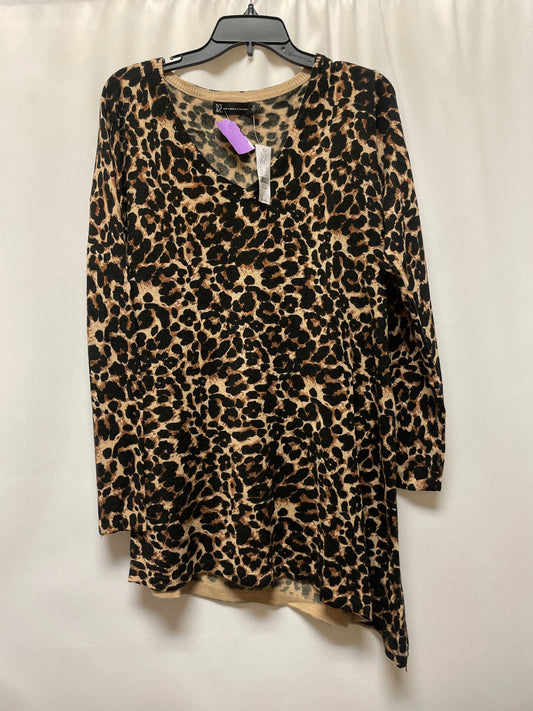 Animal Print Top Long Sleeve New York And Co, Size M