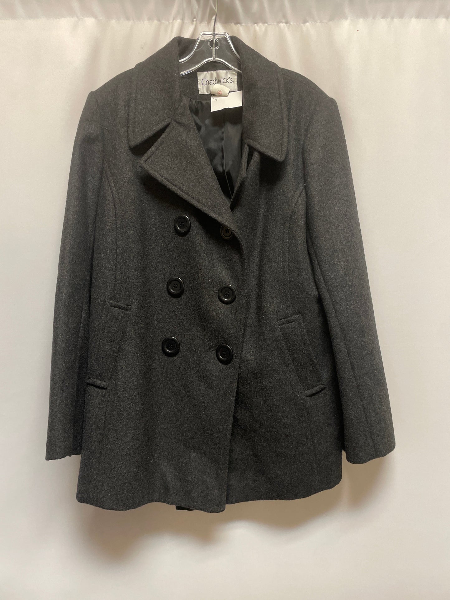 Coat Wool By Chadwicks In Grey, Size: Xl