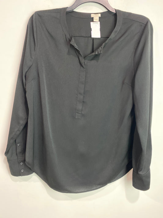 Top Long Sleeve By J. Crew In Black, Size: L