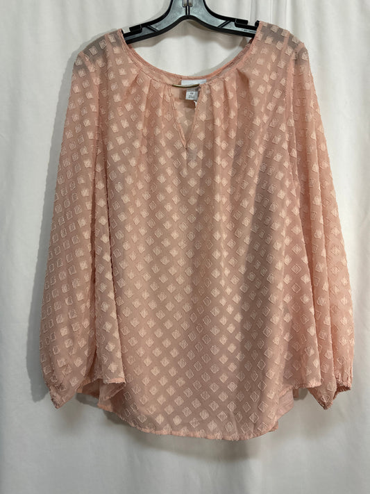 Top Long Sleeve By Liz Claiborne In Peach