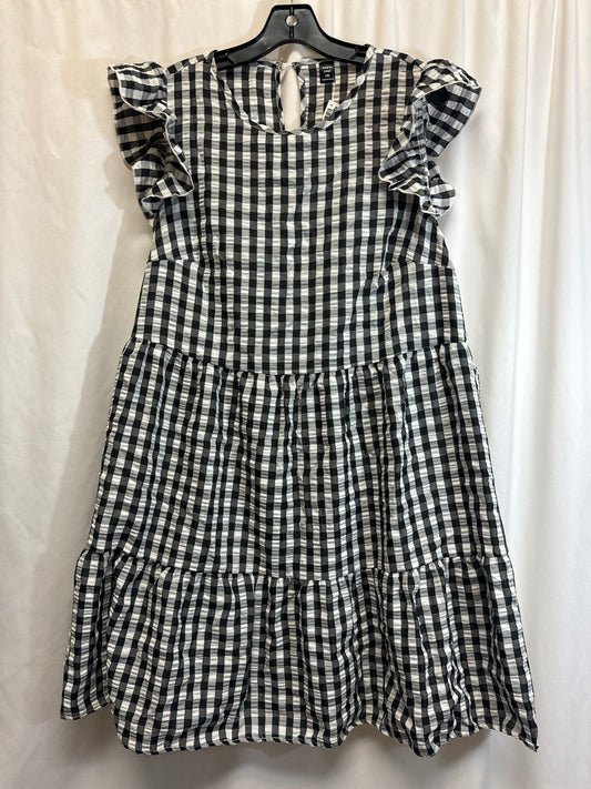 Dress Casual Midi By Shein In Black & White, Size: 1x