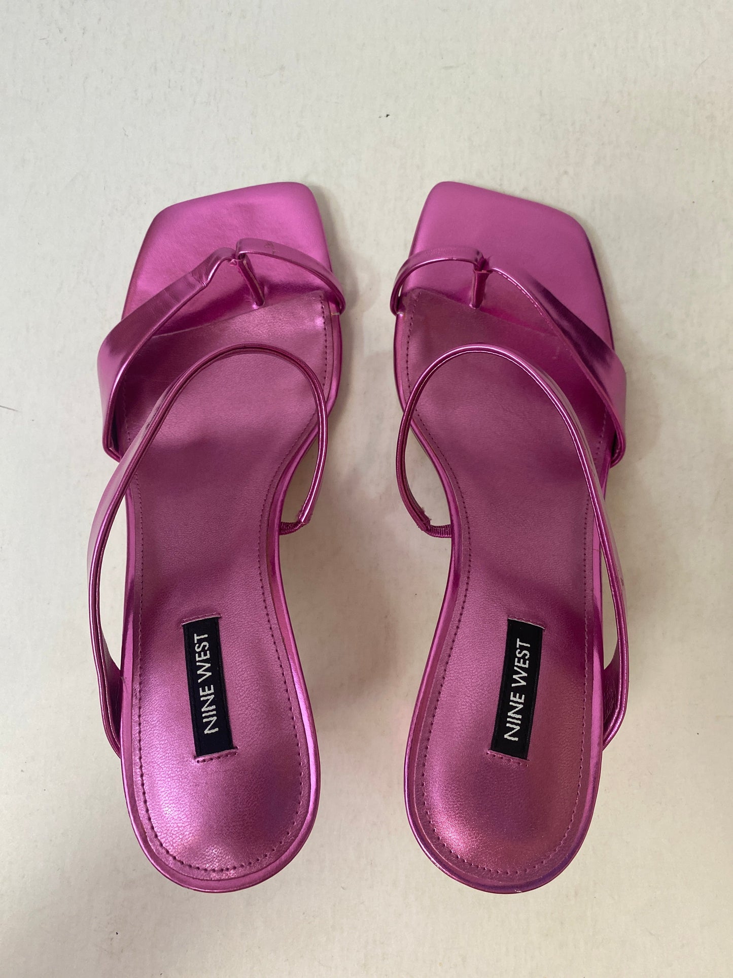 Sandals Heels Block By Nine West In Pink, Size: 10