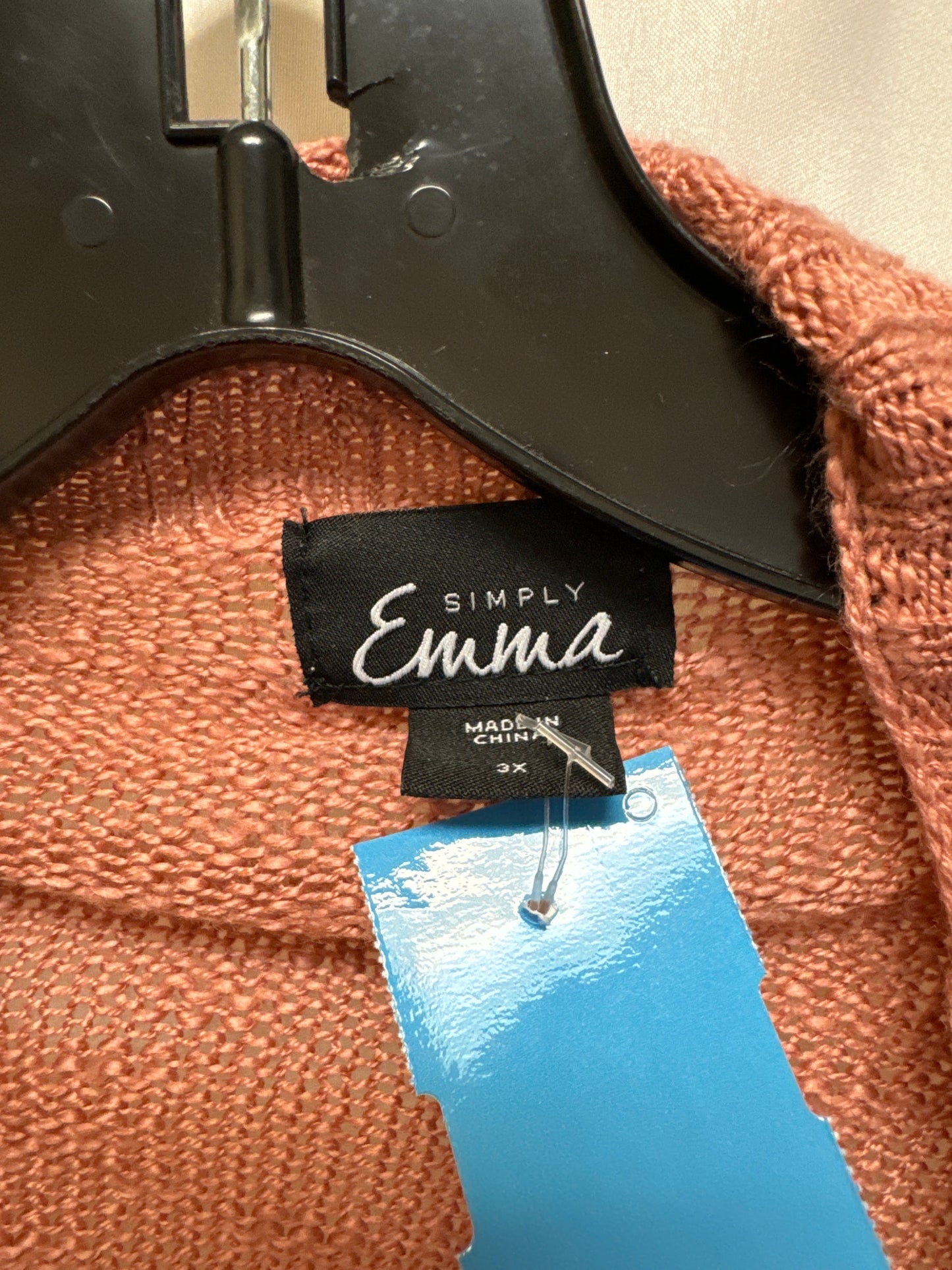 Sweater Cardigan By Simply Emma In Pink, Size: 3x